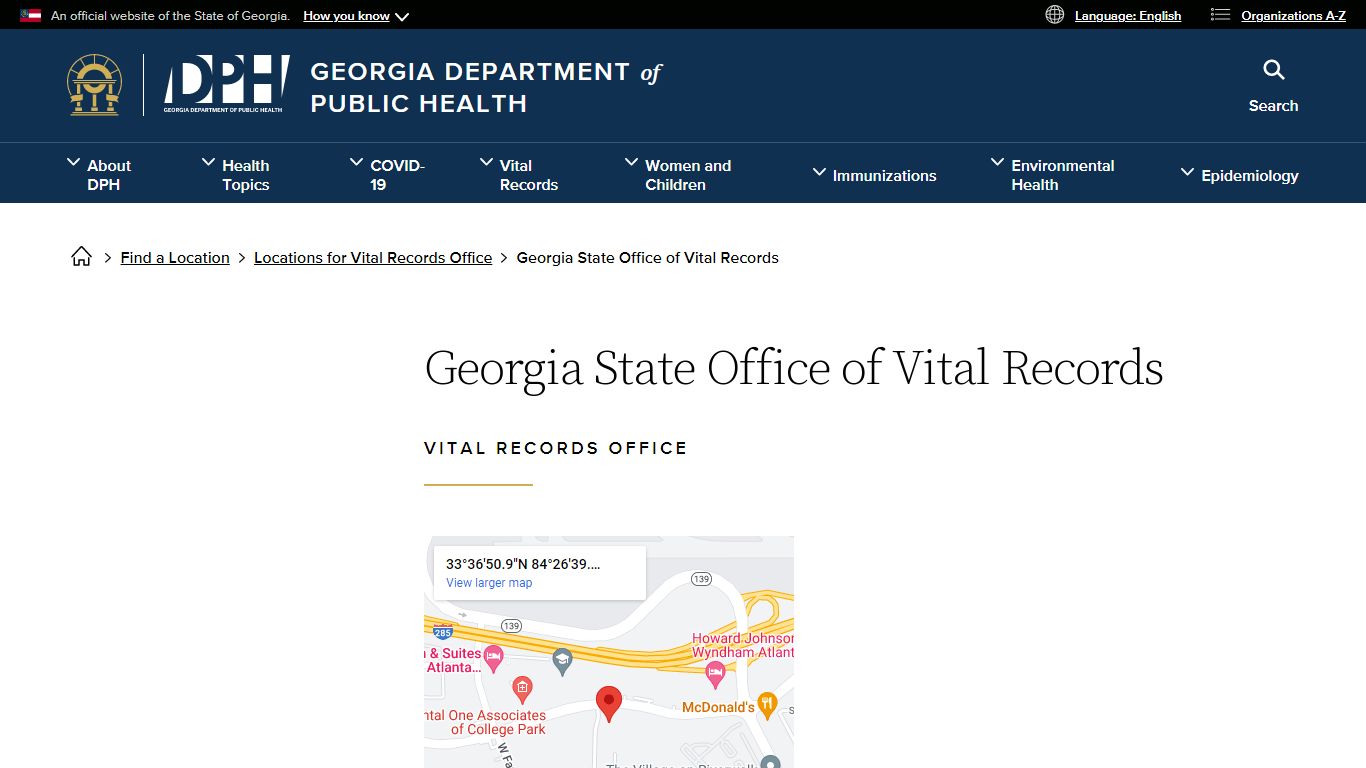 Georgia State Office of Vital Records