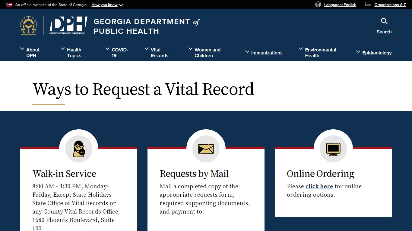 Ways to Request a Vital Record - Georgia Department of Public Health